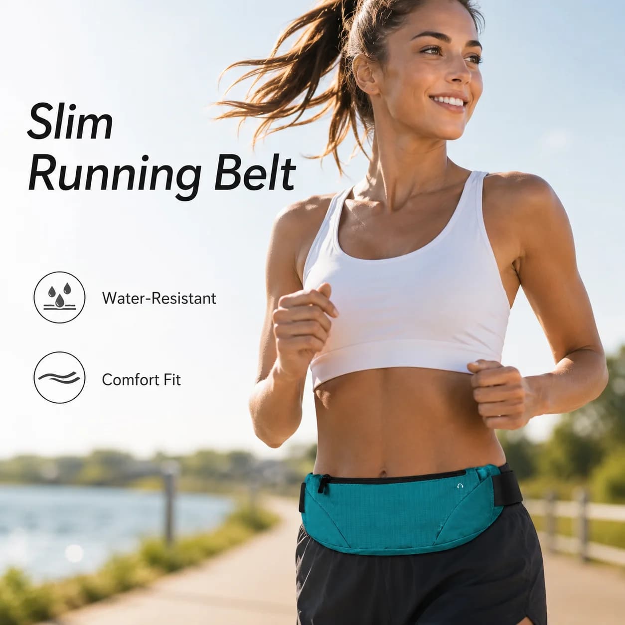 Lightweight Running Waist Bag Slim Water Resistant Phone Pouch Adjustable Breathable Belt For Jogging Cycling Hiking Travel Gym