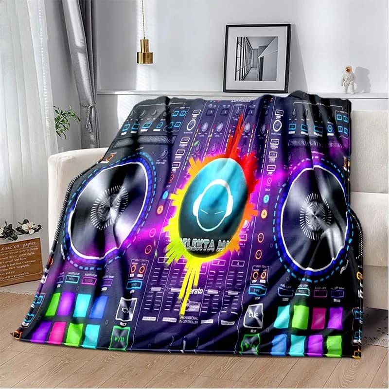 DJ Controller Mixer Print Flannel Blanket Ultra Soft Warm Throw For Couch Bedroom Living Room Music Studio Indoor Home DecorGift