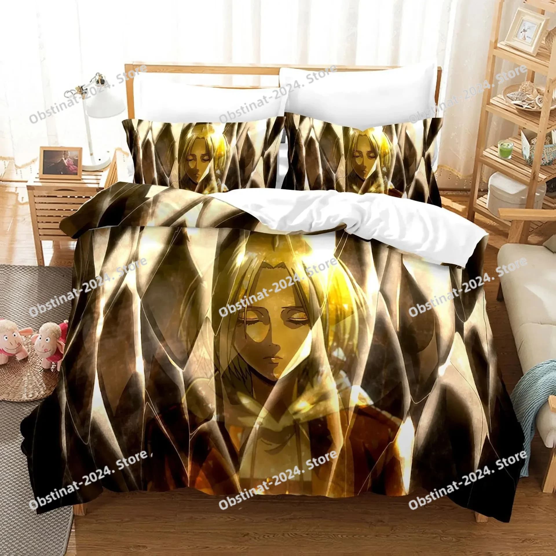 Nuovo set di biancheria da letto Attack On Titan Attack On Titan Copripiumino stampato Federa Set singolo doppio stile Queen King Size