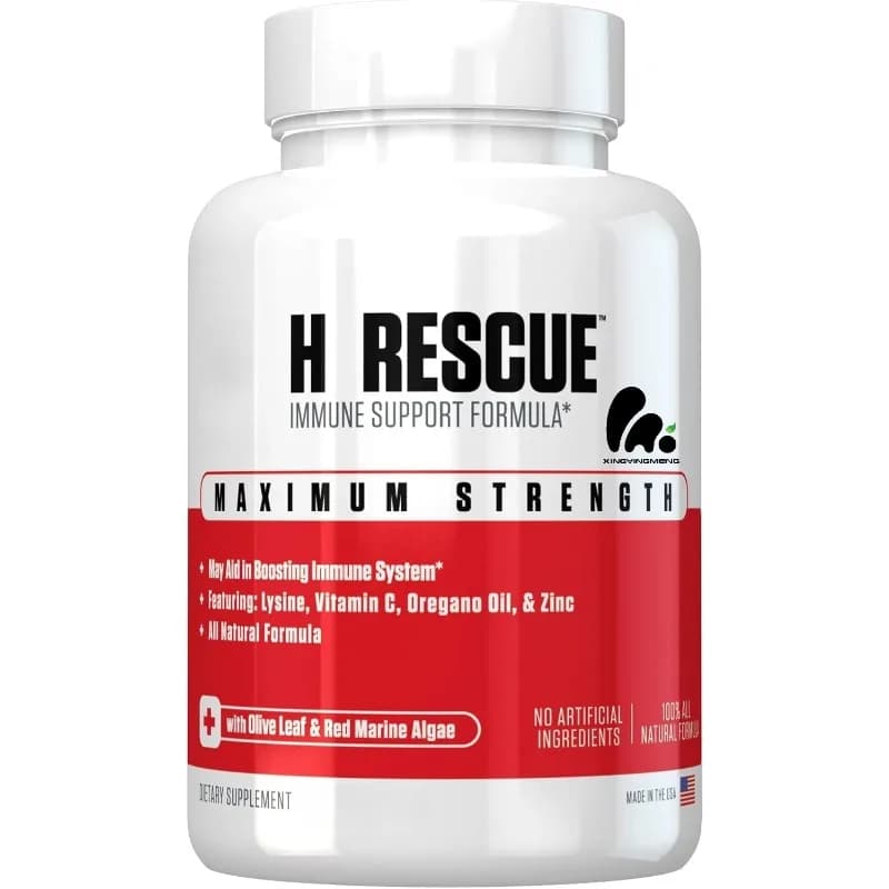 Supplement for the immune support of adults, natural capsules containing zinc, vitamin C, amino acids and bovine sego oil, 60 capsules