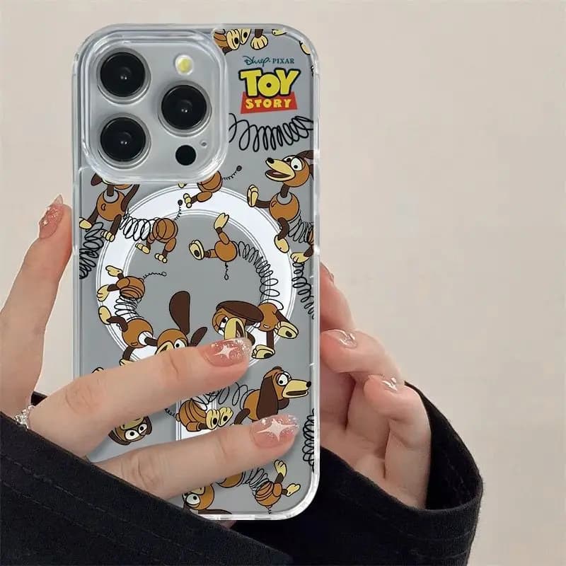 Cover Minimalista Toy Story Spring Puppy per iPhone 17 Air 16 15 14 13 11 Pro Max Plus 13 12 MINI Y2K con supporto MagSafe