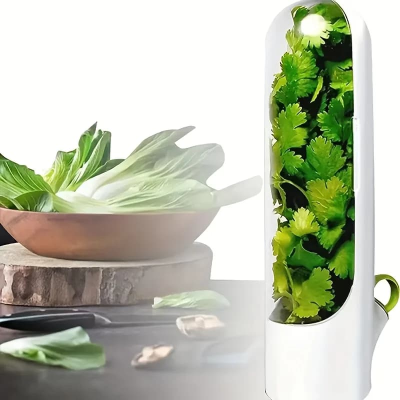 Set di 2 Contenitori per Conservazione Verdure, Scatole per Erbe Aromatiche, Vasi per Coltivazione Idroponica, Contenitori per Erbe