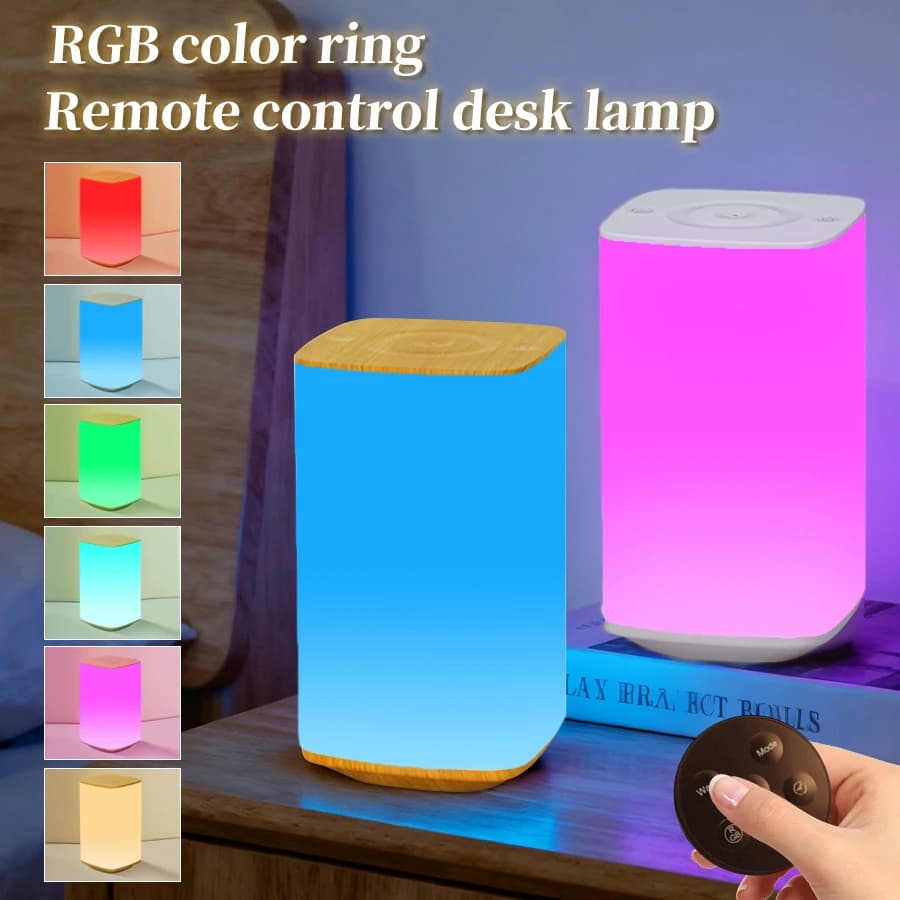 Piccola luce notturna Touch remoto Dimmerazione infinita Ricarica USB Luce ambientale RGB Lampada da comodino temporizzata Adatto per camera da letto Soggiorno