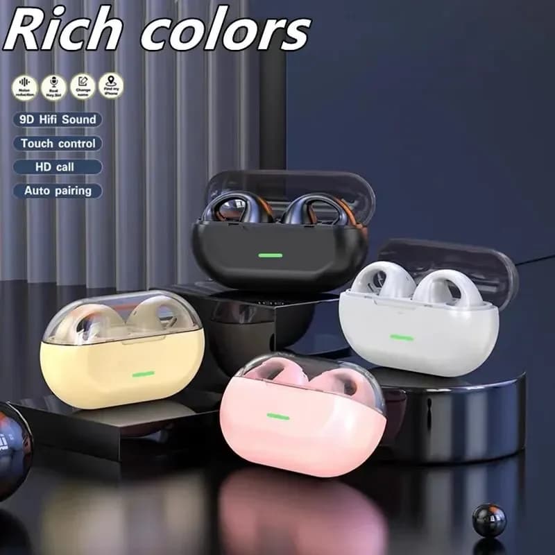 S22 TWS Bluetooth 5.3 Wireless Headphones Clip Ear Music with Noise Cancellation HD Headphones Sports Auxiliary Calls for Xiaomi