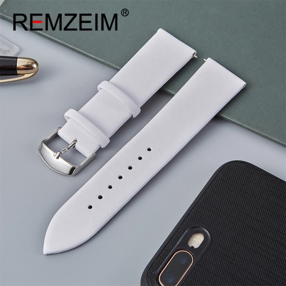 Men's Slim PU Leather Straps Multi Size 14mm 16mm 18mm 20mm 22mm men's casual spare straps watches accessories