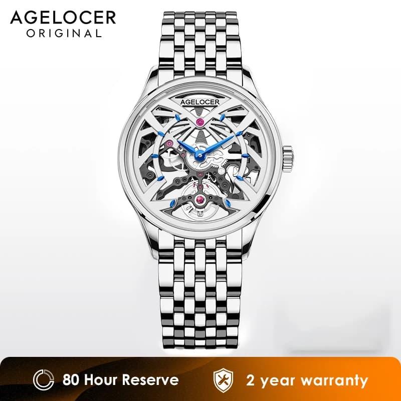 AGELOCER men's original light square automatic mechanical watch birthday gift for men