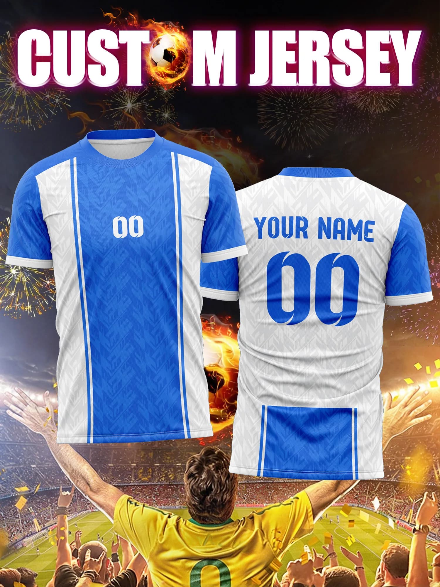 Custom Football Mesh with Image, Number and Name, Design Minimalist Chart, Simple and Elegant Sports Clothing for Football Teams