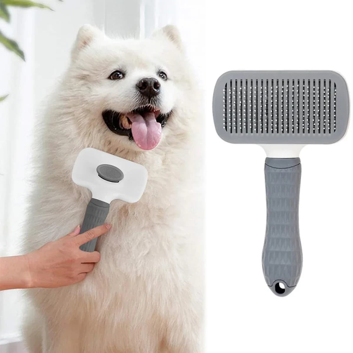 Spazzola per Cani e Gatti, Pettine per Toelettatura e Cura, Spazzola in Plastica per Cani a Pelo Lungo, Accessori per la Pulizia degli Animali Domestici