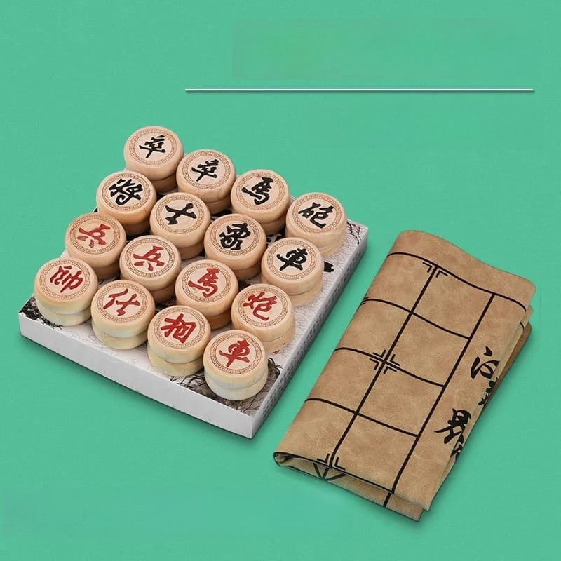 Set di Scacchi di Grandi Dimensioni, Scacchiera Portatile Premium in Pelle, Pezzi in Vero Legno per Casa, Studio, Adulti e Bambini