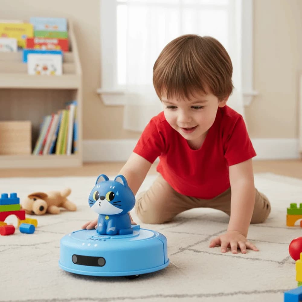 Macchina giocattolo a due velocità con movimento bidirezionale a propulsione a forma di gatto, giocattolo per la prima infanzia, design a cartone animato, movimento avanti e indietro, protezione anti-usura