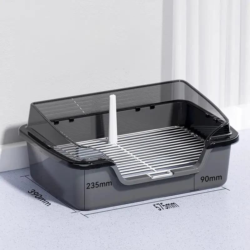 Toilette per cani con recinzione Toilette per animali domestici in rete di ferro in acciaio inossidabile Vasino per cani di piccola taglia Custodia a prova di spruzzi su tre lati per guidare i cani
