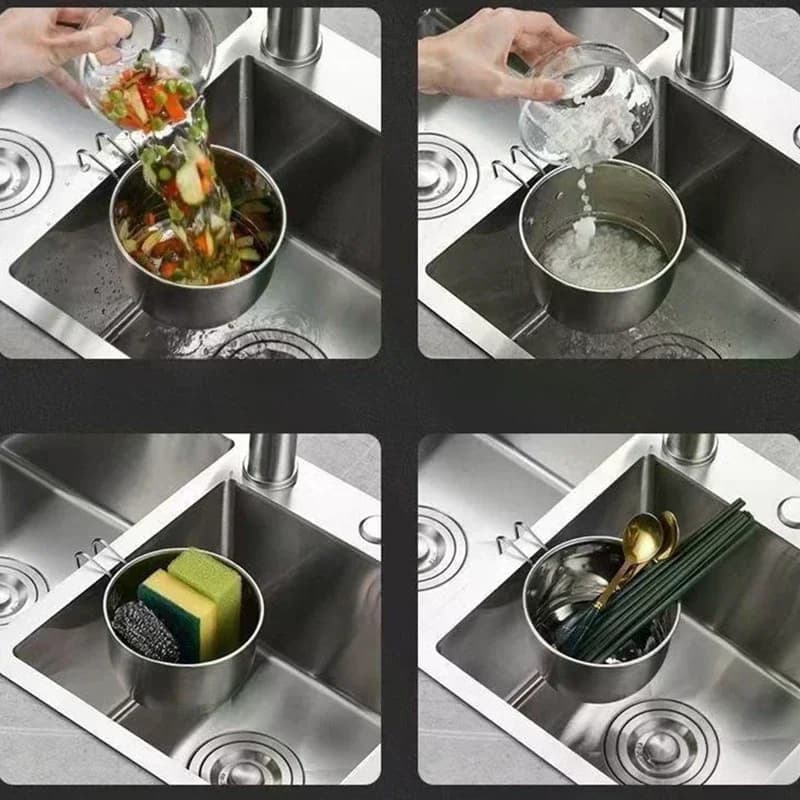Scolapasta per Frutta e Verdura, Filtro per Lavello in Acciaio Inox, Cestello Versatile per Rifiuti da Cucina