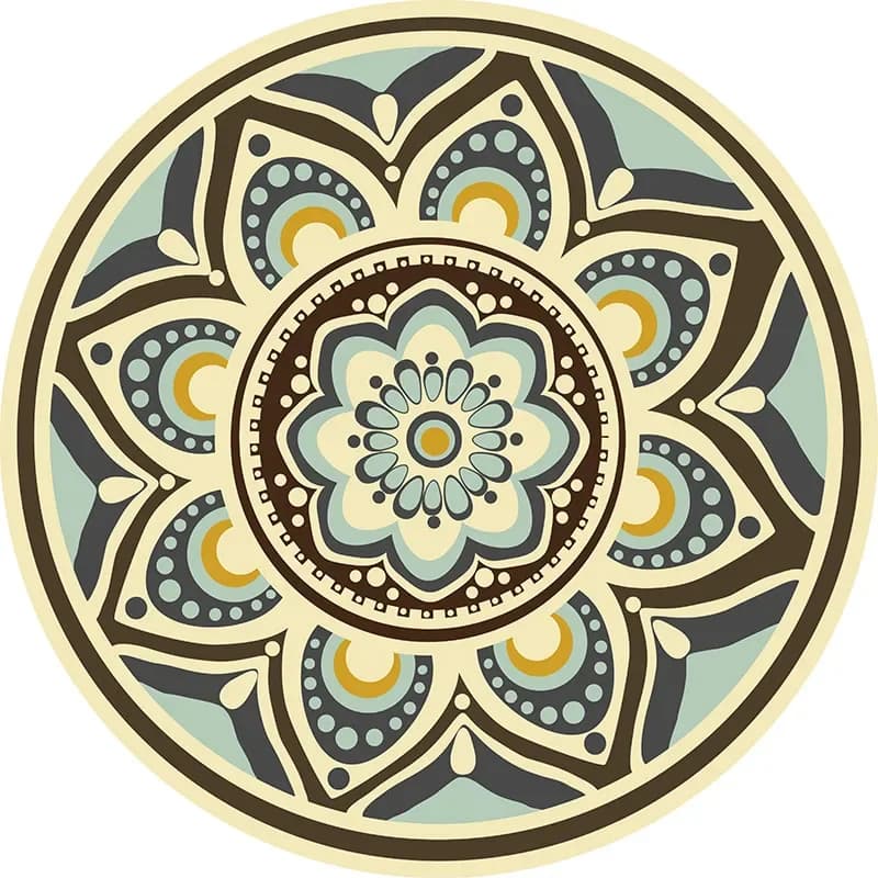 Crystal Velvet CarpetNuovo etnico persiano Mandala Round Mat Guardaroba and Yoga Living non-slip