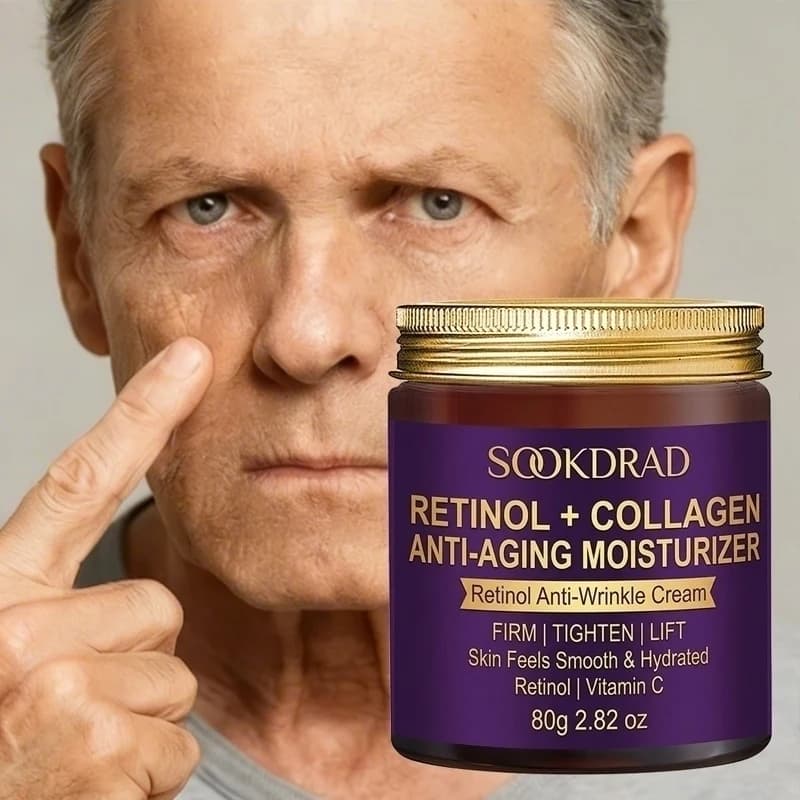 Idratante al retinolo e collagene, vitamina C, pelle morbida, viso e collo, unisex, tutti i tipi di pelle, 80g/2.82oz, cura quotidiana