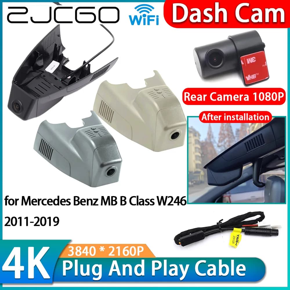 ZJCGO per Mercedes Benz MB Classe B W246 2011-2019, Videoregistratore DVR 4K WiFi OEM, Dash Cam con Telecamera Anteriore e Posteriore