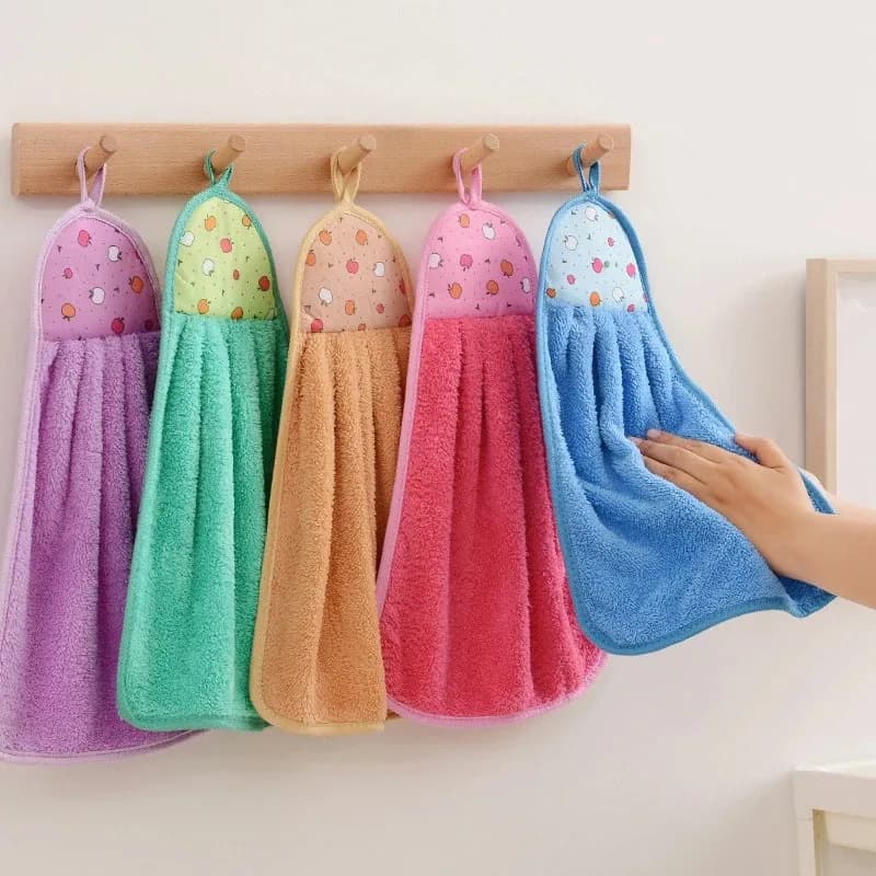 Set di 4 Asciugamani Piccoli 20x32cm per Cucina e Bagno, in Velluto Corallo Morbido, ad Asciugatura Rapida, Panni Assorbenti per Pulizia, Asciugamani in Spugna per Casa e Sauna