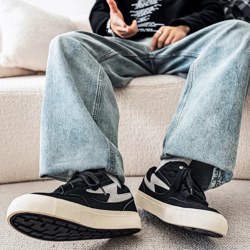 Nuove Scarpe Casual da Uomo in Tela Primavera 2026, Punta Tonda, Chiusura con Lacci, Suola Spessa Resistente all'Usura, Ideali per Camminate all'Aperto