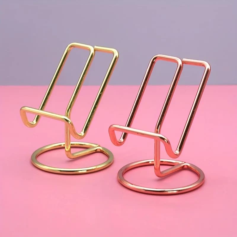 1pc Elegant Golden Rose Golden Metal Phone Stand Lazy Person's Design Secure Grip for Smartphones Phone Holder Desk Accessories
