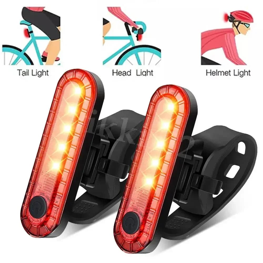 Luce Posteriore LED di Sicurezza per Bicicletta con Ricarica USB, Impermeabile, per Illuminazione Notturna e Accessori Ciclismo