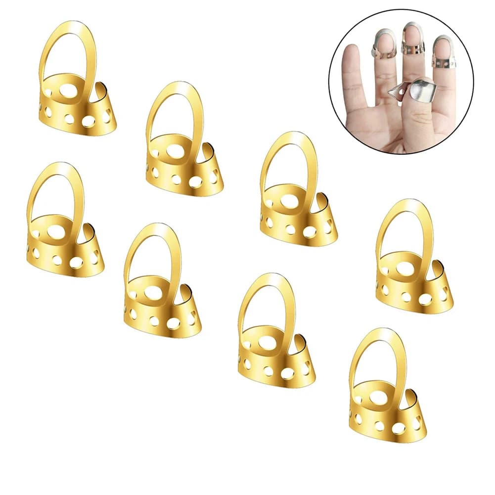 Open Design Adjustable Stainless Steel Fingerpicks Acoustic Guitar Banjo Finge Picks Stringed Musical Instrument Accessory