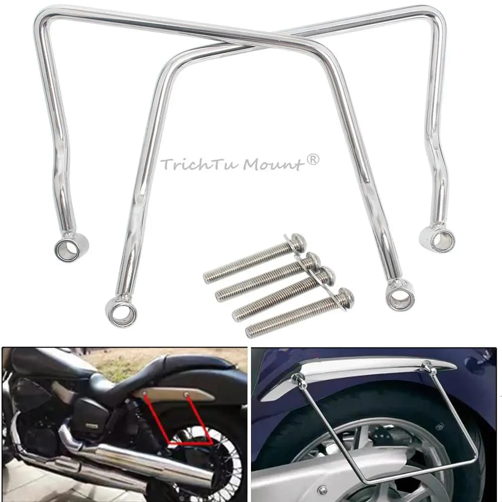 Barre di supporto per borsa da sella universale da 14-24 cm Staffa per portapacchi laterali Supporti per Honda Shadow Yamaha VStar Suzuki Kawasaki