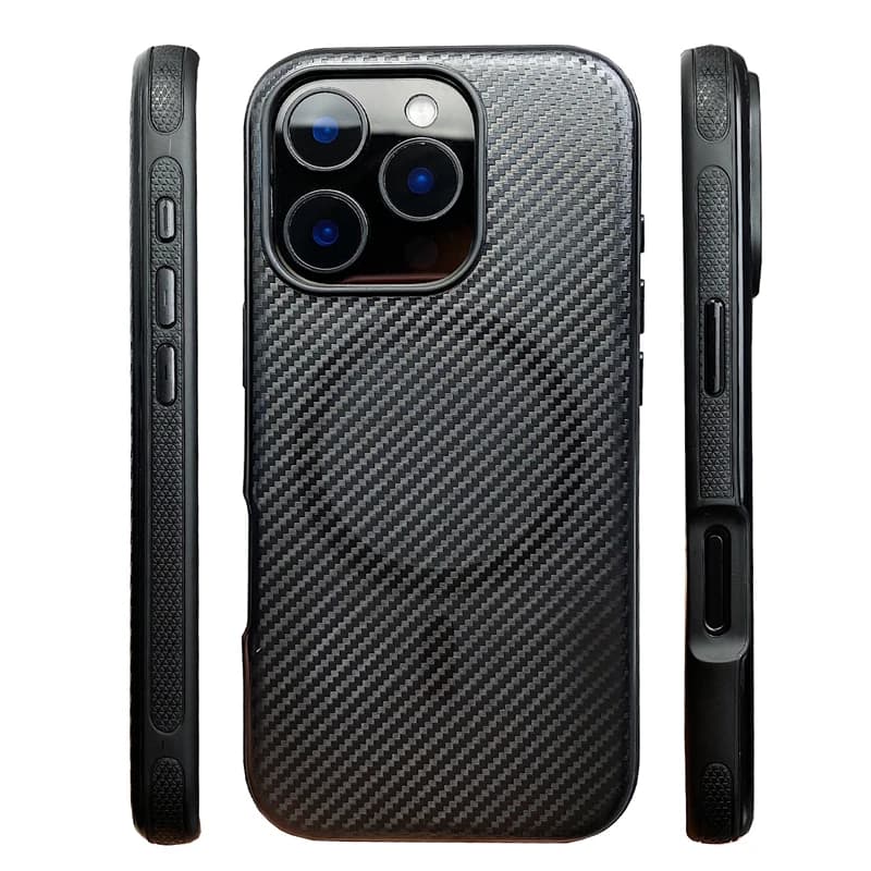 Carbon Fibre Texture for MagSafe Phone Case for iPhone 16 17Pro Max 15 Pro 14 13 Magnetic Wireless Charging Shockproof Cover