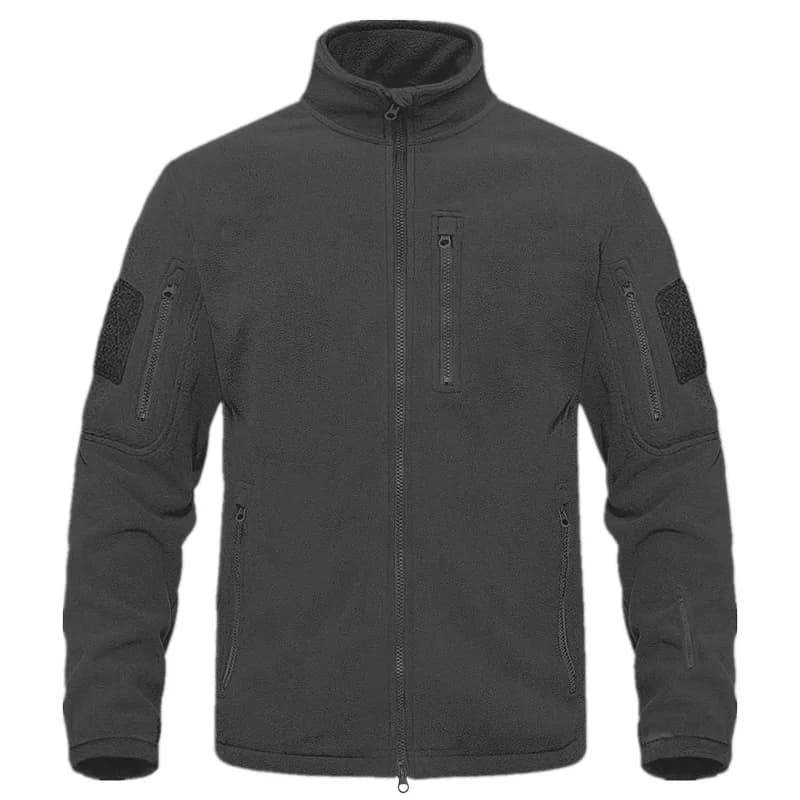 Cappotto da uomo invernale autunno in pile polare con colletto in piedi tattico militare cargo trekking escursionismo campeggio arrampicata cappotto sportivo