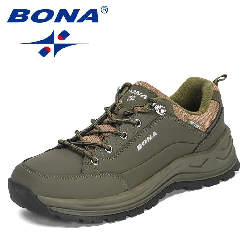 BONA 2022 new designer Trekking shoes outdoor sports shoes wear resistant men shoes Trekking stringed men shoes