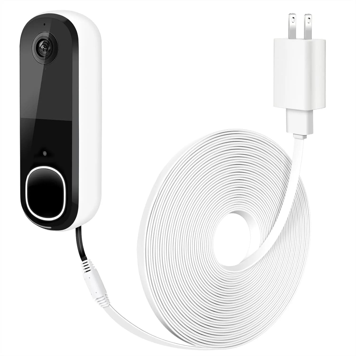 Cavo trasformatore per campanello video Arlo 2K (2a generazione), cavo di alimentazione piatto da 16,4 piedi, cavo di ricarica resistente alle intemperie per