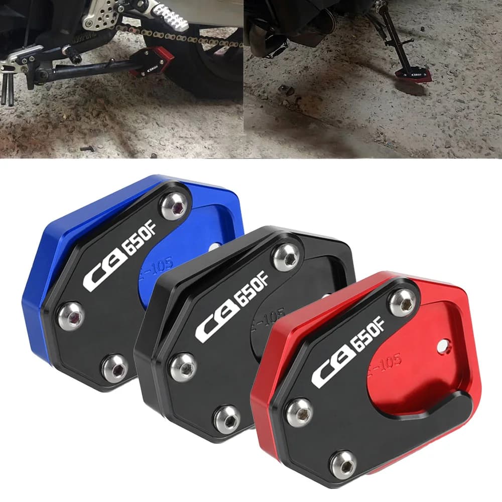 Per HONDA CB650F CB 650F 2014 2015 2016 2017 2018 Moto Cavalletto Piede Cavalletto Laterale Estensione Pad Piastra di Supporto Ingrandire Stand