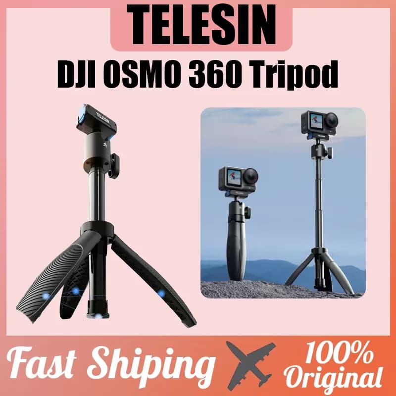 TELESIN MINI Treppiede Selfie Stick per DJI OSMO 360 Treppiede portatile leggero a sgancio rapido 17mm-44mm Stick per la fotografia
