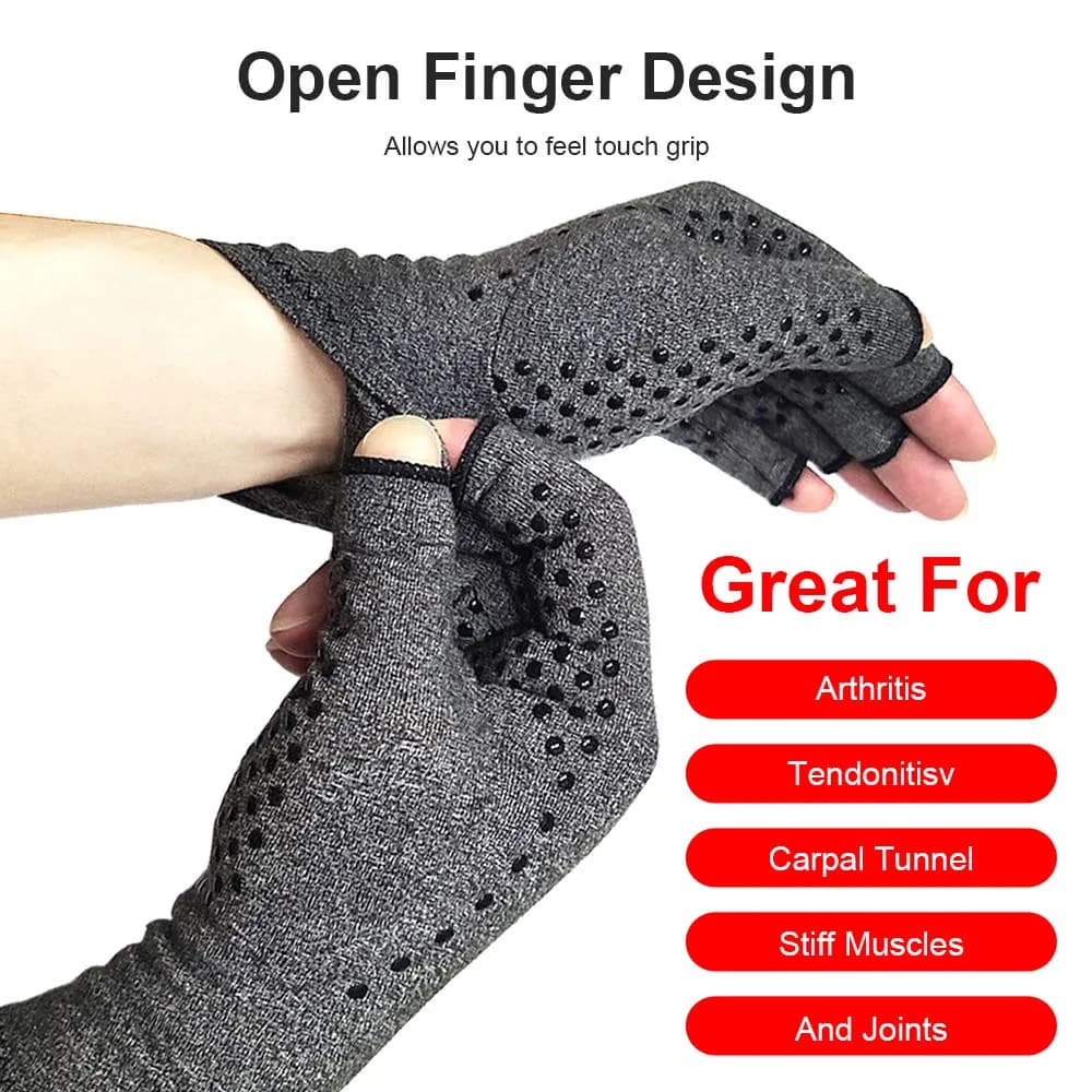 1 paio di guanti per artrite a compressione, tutore per alleviare il dolore articolare, guanti da ciclismo, guanti a compressione, supporto per il polso, braccialetto per terapia
