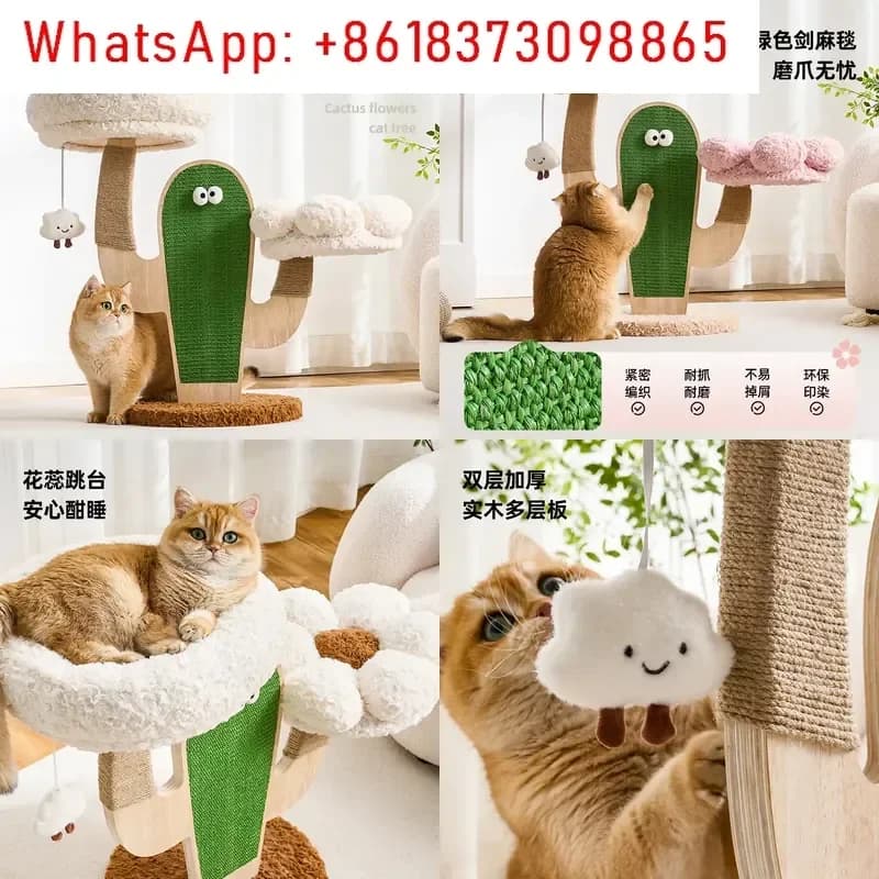 1pcs Cat Climbing Frame with Nest Winter Warm Scratching Board Made of Sisal Wear Resistant Self Entertainment Toy