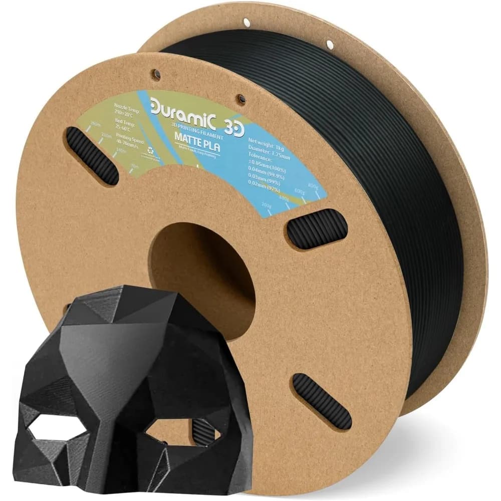 Filament PLA Opaco 1.75mm Black 1kg Spool for 3D Printer High Precision Printing FDM Easy Remove Support