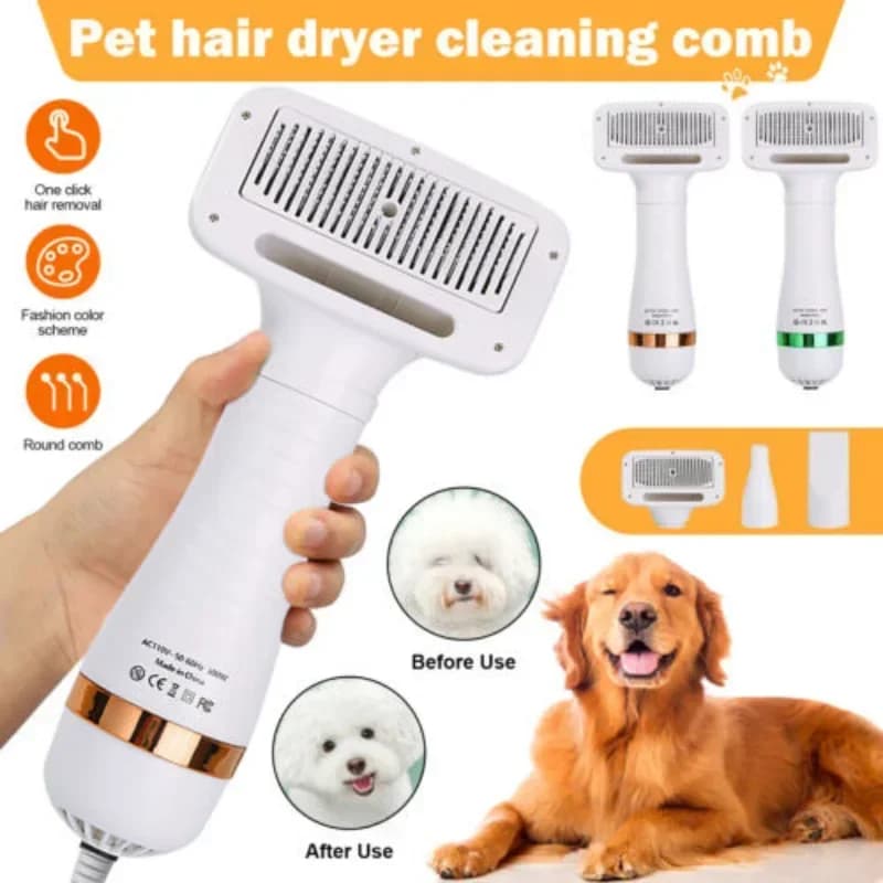 Hairdryer for dogs 2 in 1 Hair dryer for silent dogs and combs Toiletry brush Cats hair comb Sink for puppies Adjustable temperature