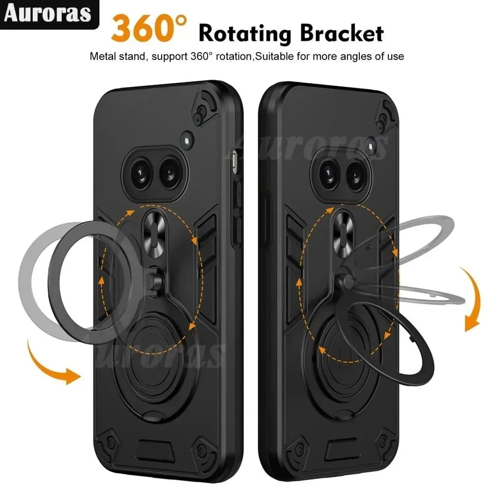 Custodia antiurto per armatura per Nothing Phone 2 2A Silicone + anello per PC Cover posteriore per telefono Nothing Phone 2A Plus