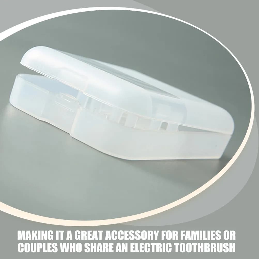 Case for 4 Electric Toothbrush heads, Robust and Reusable in Plastic, Organizer Compact Travel for Families and Couples, Portable