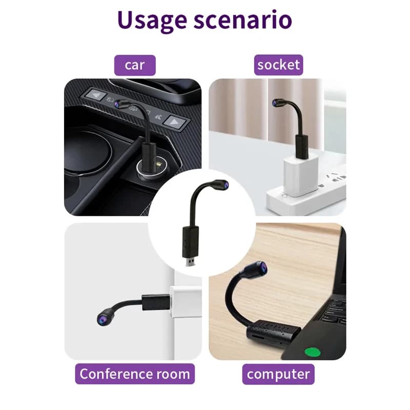 Telecamere di Sorveglianza WiFi USB 4K con Lente Flessibile, Rilevamento Movimento, Registratore Video, Videocamera di Sicurezza 2026 NUOVA
