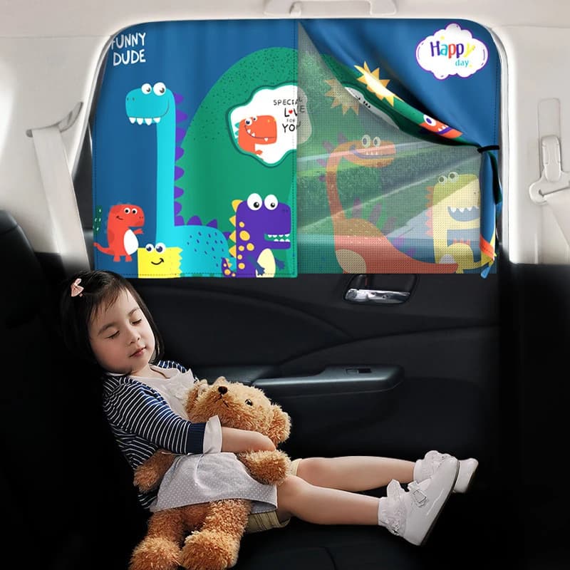 Cute 2 strati telescopico magnetico per vetri auto tende zanzariera protezione solare UV tenda per auto in rete parasole per bambini bambino