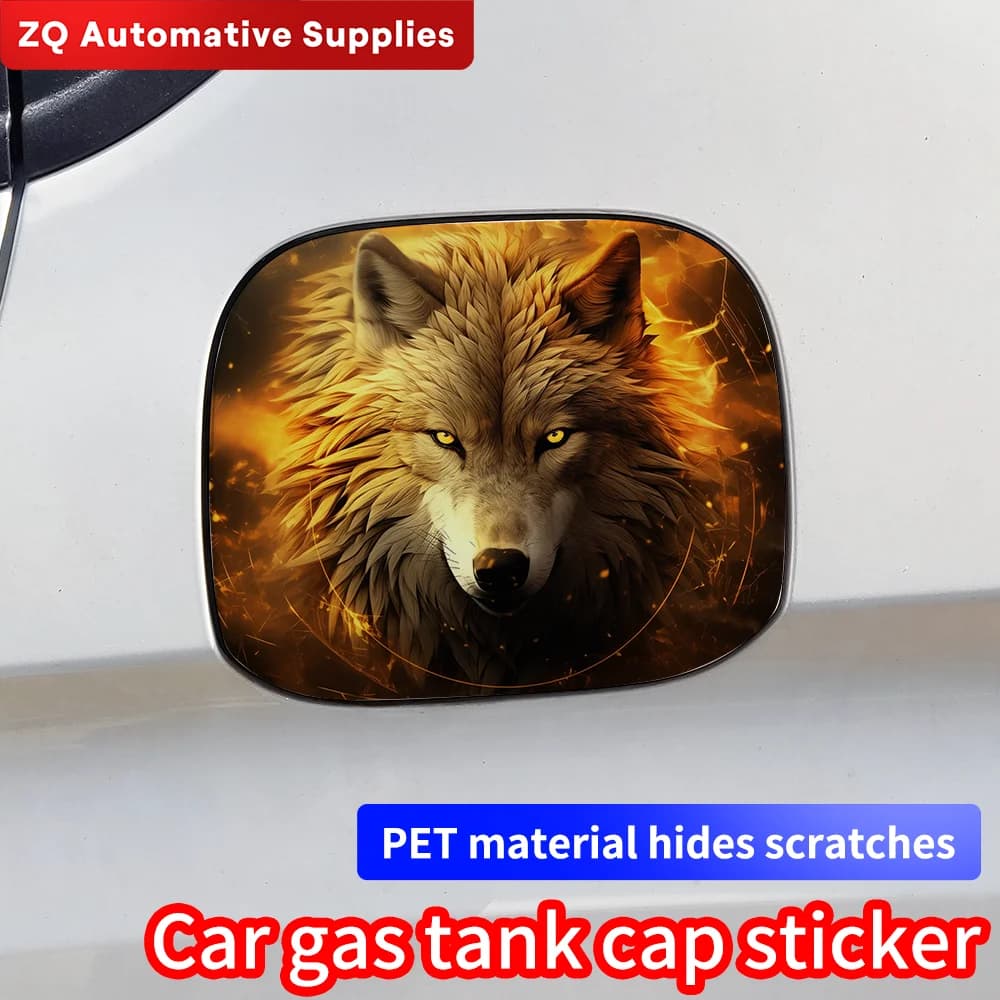 Cool Wolf Car Stickers Car Oil Fuel Tank Cap Cover Anti-Scratch Trim Sticker waterproof sun protection Pull Fuel consumption decal
