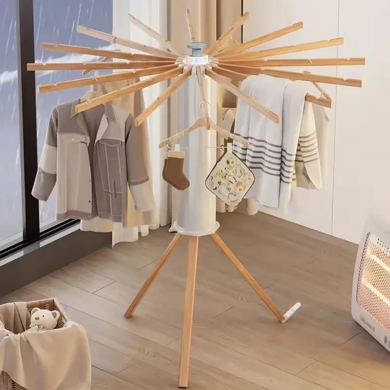 Latest Models Octopus-Shaped Foldable Clothesline for Small Spaces Floor-to-Ceiling Space Saver Home Balcony Clothes Hanger
