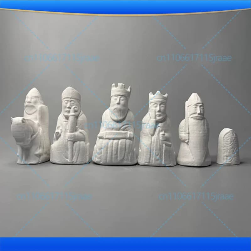 Statua in gesso replica Lewis Chess, set da 6 pezzi - Decorazioni da tavolo, ornamenti, sculture artistiche creative, figure, decorazioni estetiche per la stanza