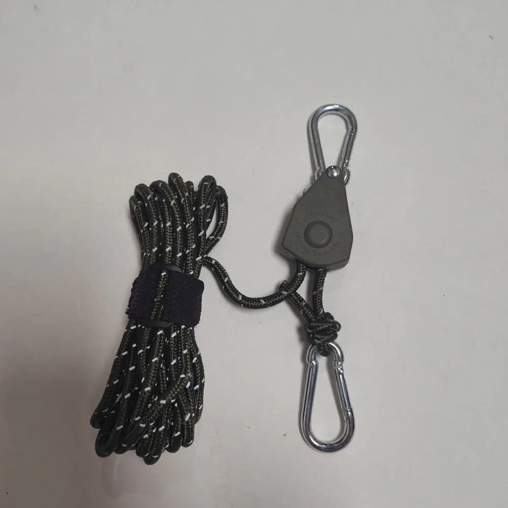 New 4mm*2m Camping Tent Tie Down Rope Multicolors Reflective Awning Wind Rope Hook Adjuster Tent Fixator Outdoor Tool