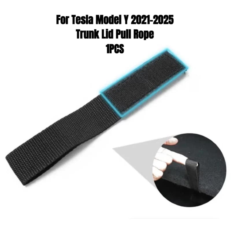 Coperchio del bagagliaio Tirare la corda per Tesla Model Y Juniper 2021-2025 Scatola di coda aperta Maniglia di copertura Cinghie di trazione Corda posteriore Disegna accessori per corde