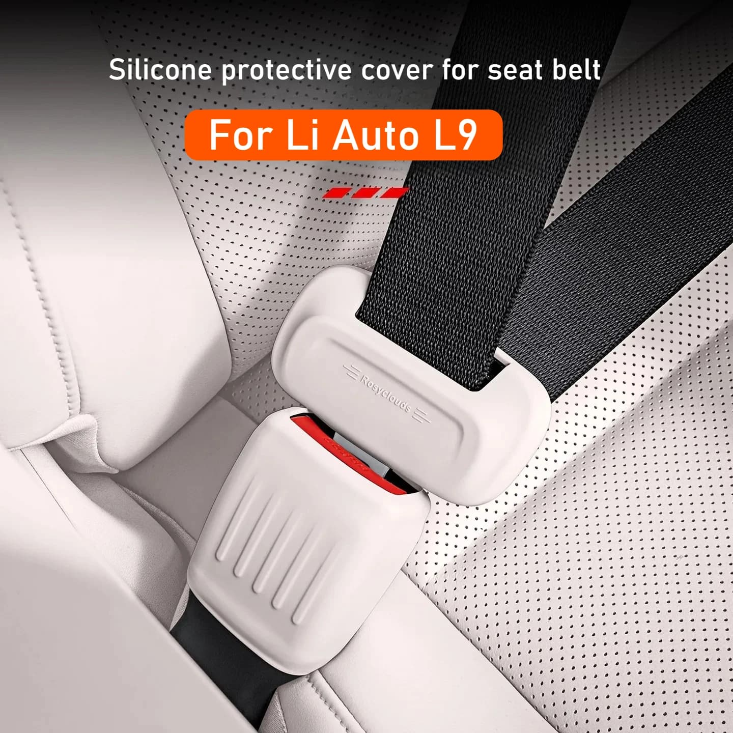 For Li Auto L9 2026 Car Silicone Protective Cover for Seat Belt Front/rear Seat Belt Buckle Protector Car Decorative Accessories