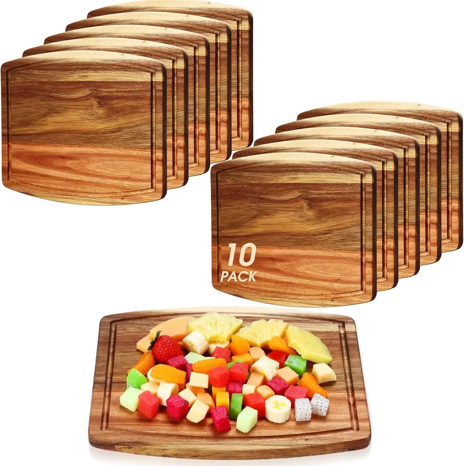Set of 10 Acacia Wood Cutting Machines with Succhi Scanning, Ideal for Laser Engraving and Service, 10x12 Inches