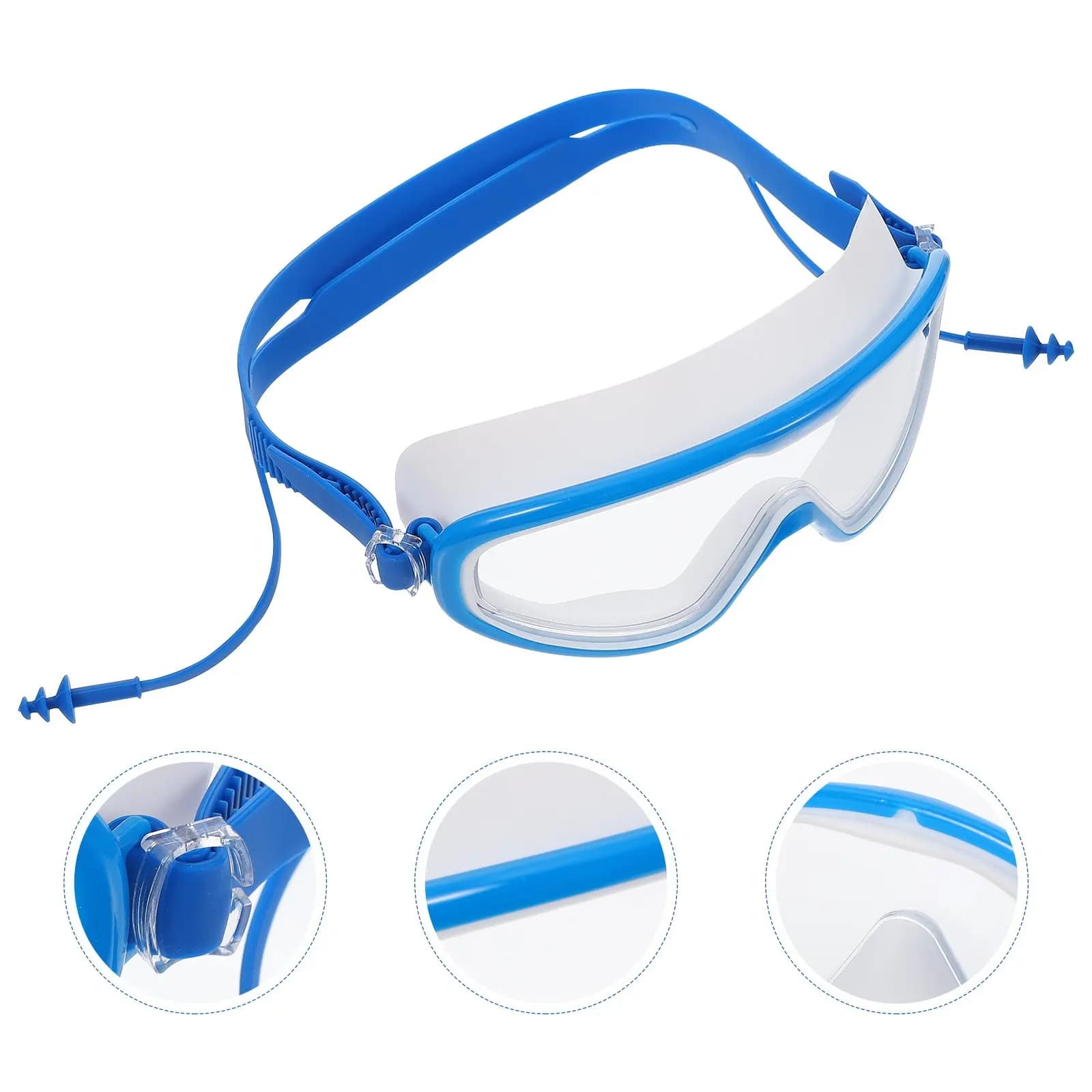 1 pair of swim glasses for adults, waterproof, with high light transmission lenses, double anti-fog layer, comfortable