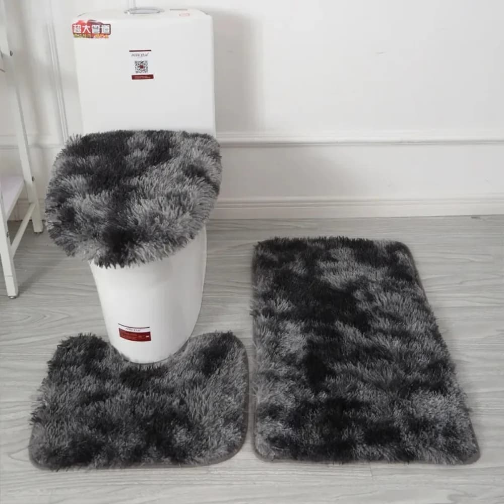 Coprisedile per WC 3 pezzi Set tappetino da bagno tappeto per doccia bagno di casa zerbino assorbente antiscivolo tappeto per vasca da bagno
