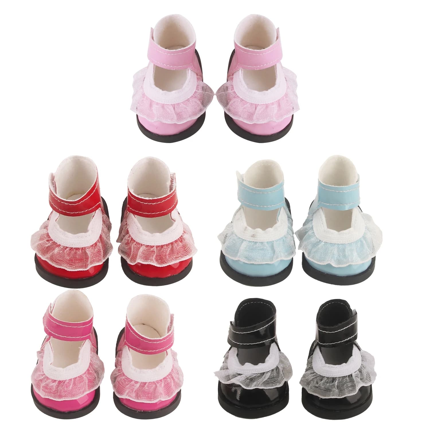 Scarpe in pelle PU da 5,5 cm per bambola EXO Nancy bambola di cotone Mini scarpe da principessa in pizzo carino per regalo per ragazza giocattolo bambola Russia in cotone fai da te