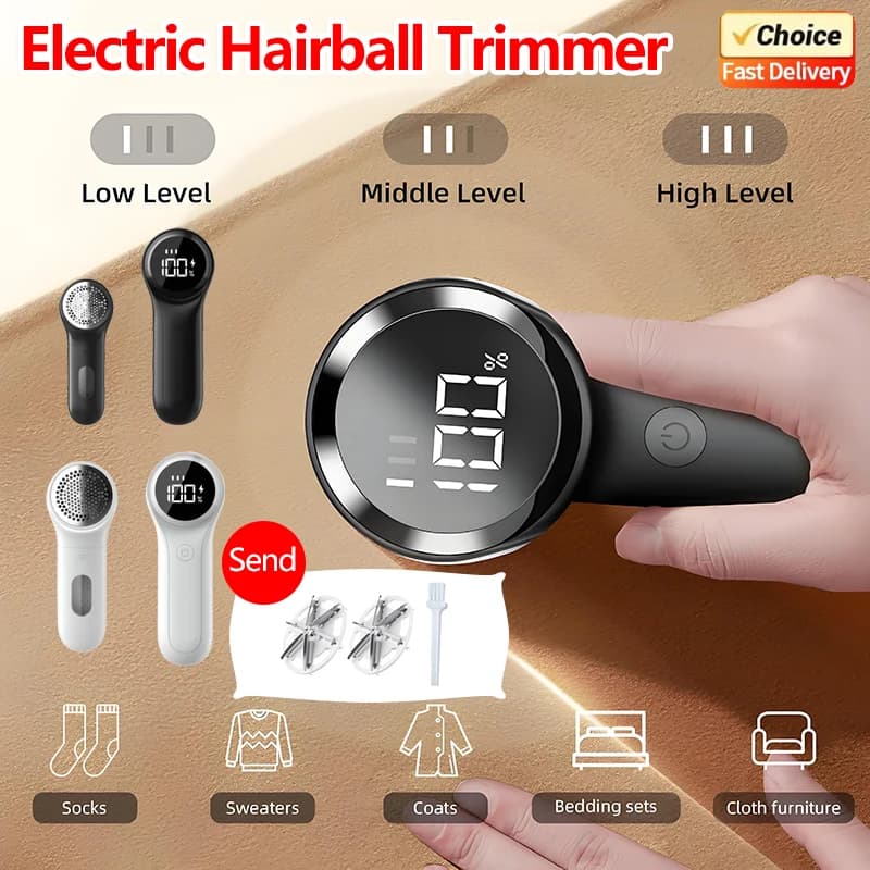 Levapelucchi elettrico con display digitale USB ricaricabile Trimmer a sfera a 3 velocità Rasoio portatile per vestiti in tessuto per giacca maglione